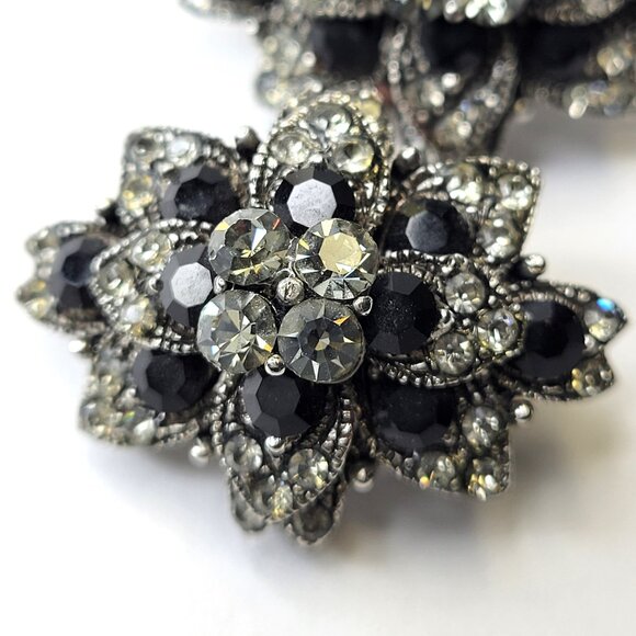 Black and Silver Tone Clip Ons - Picture 3 of 4
